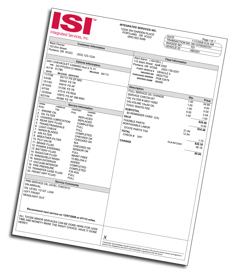 invoice paper